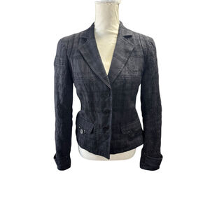 Women's EMPORIO ARMANI Black Plaid Blazer Size 8